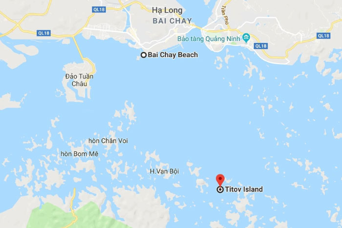 The map to Titov island